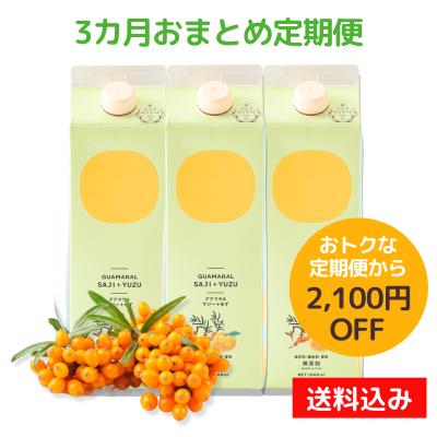 《3カ月おまとめ定期》グアマラルサジー+ゆず 1000mL3本